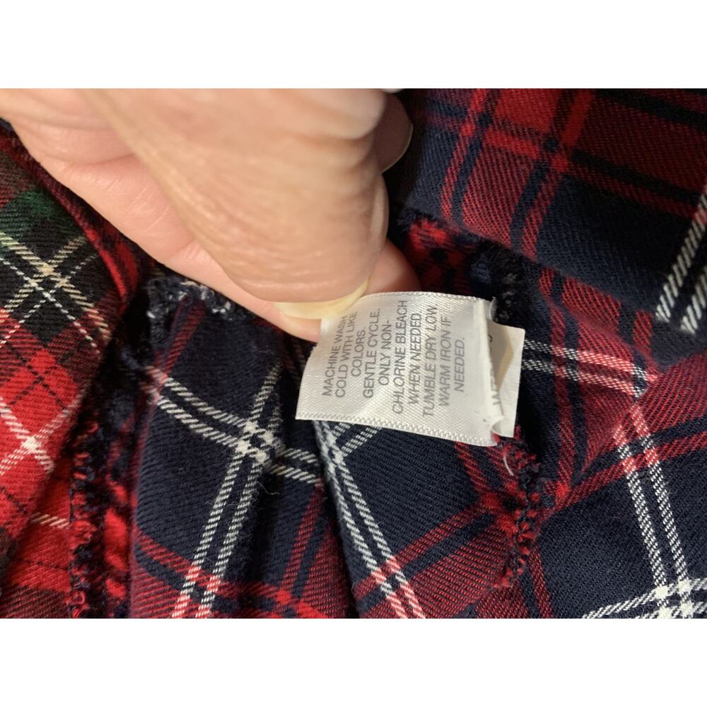 J Jill Red Mixed Buffallo Plaid Swing Button-Up Tunic Size Large Petite LP - Picture 9 of 10